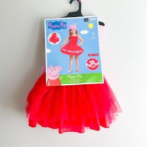 Peppa Pig Red Dress Halloween Costume with Hat Toddler Girls red pink 3T 4T